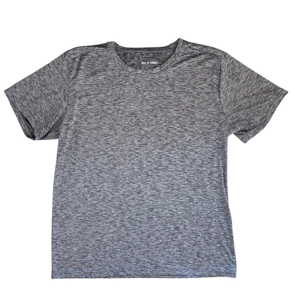 Real Essentials T-Shirt Short Sleeve Shirt Athleisure Tee Crew Neck Gray Size XL